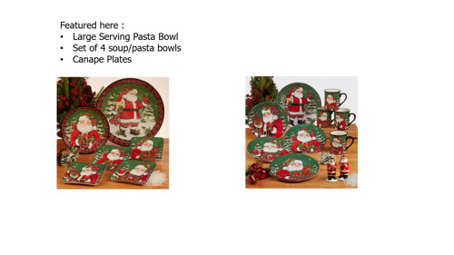 Certified International Christmas Lodge Santa 16pc Dinnerware Set 